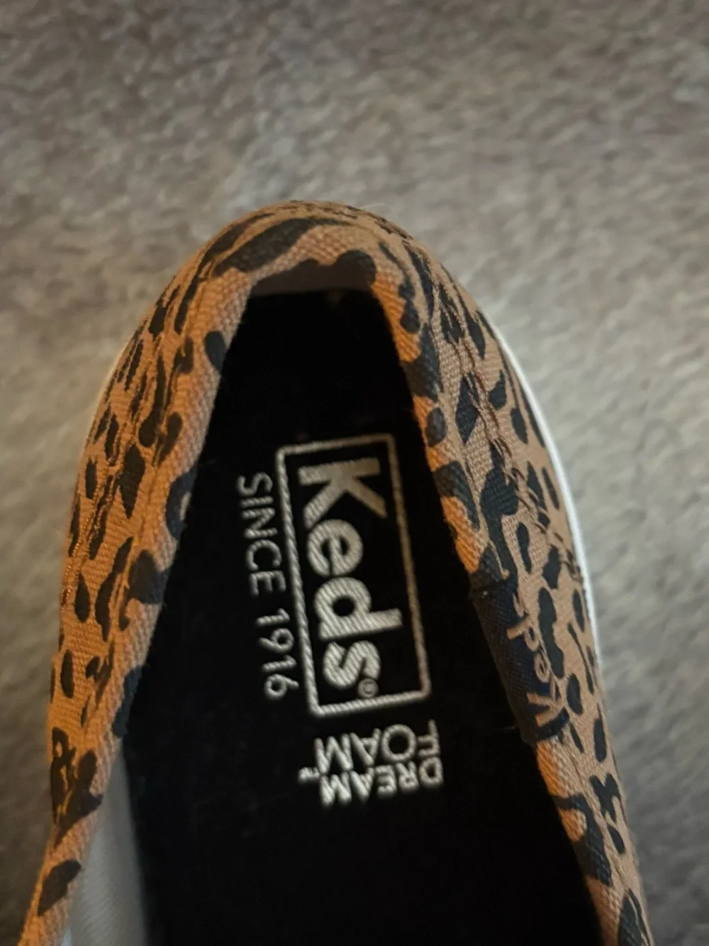 Keds Double Decker Leopard Print Canvas Slip On Sneakers Women’s 6.5